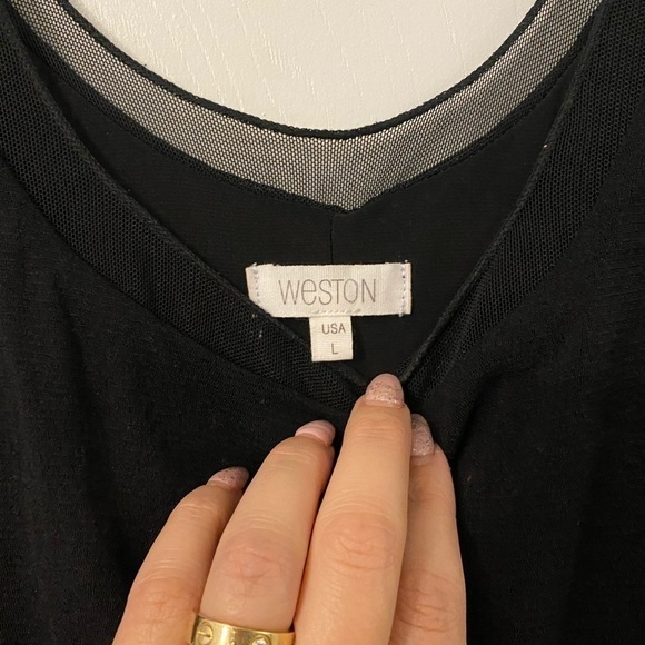 BLACK mesh little black dress. Size large - Picture 3 of 4